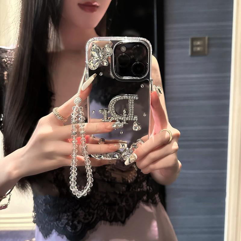 High-End Luxury Mirror Diamond Chain Case