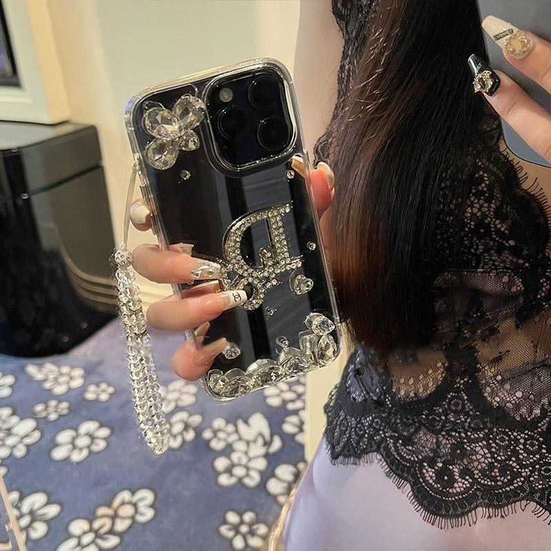 High-End Luxury Mirror Diamond Chain Case