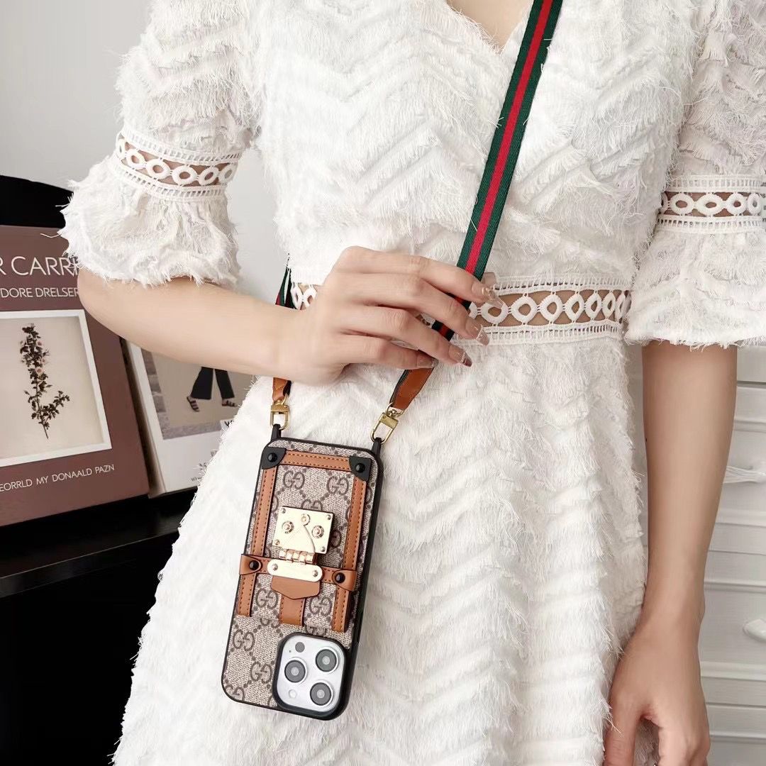 Vintage Crossbody Strap Card Holder Case