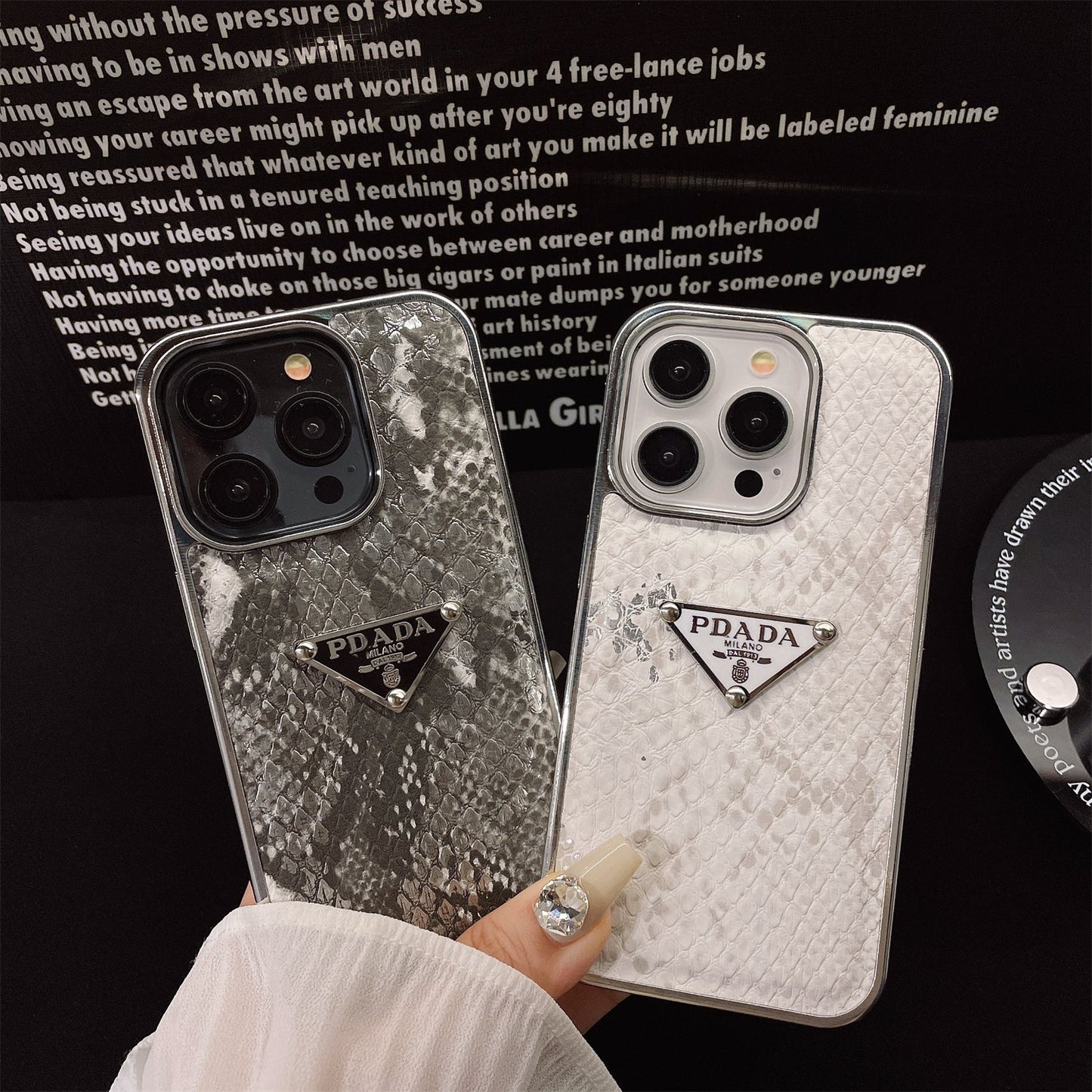 Mermaid Diamond Electroplated Triangle Logo Case