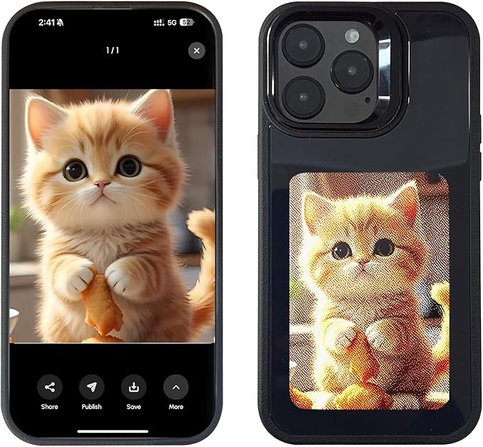 The latest AI ink screen iPhone case in 2025, iPhone 16 pro 4-color HD 4.0-inch large screen, built-in lens holder, the best smart NFC phone case