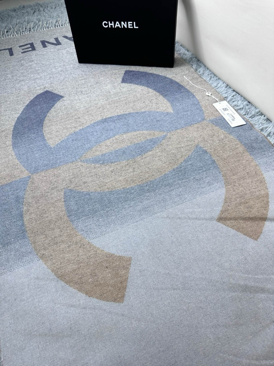 Cashmere double-sided purple natural color and deep gray transition large shawl