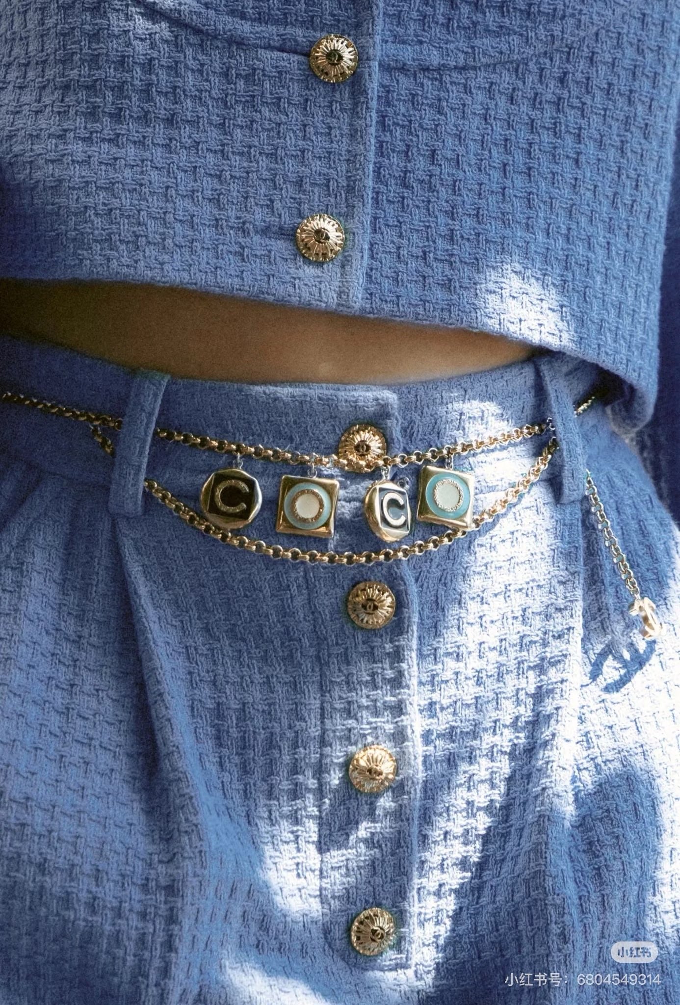 Early spring multi accessory enamel letter waist chain