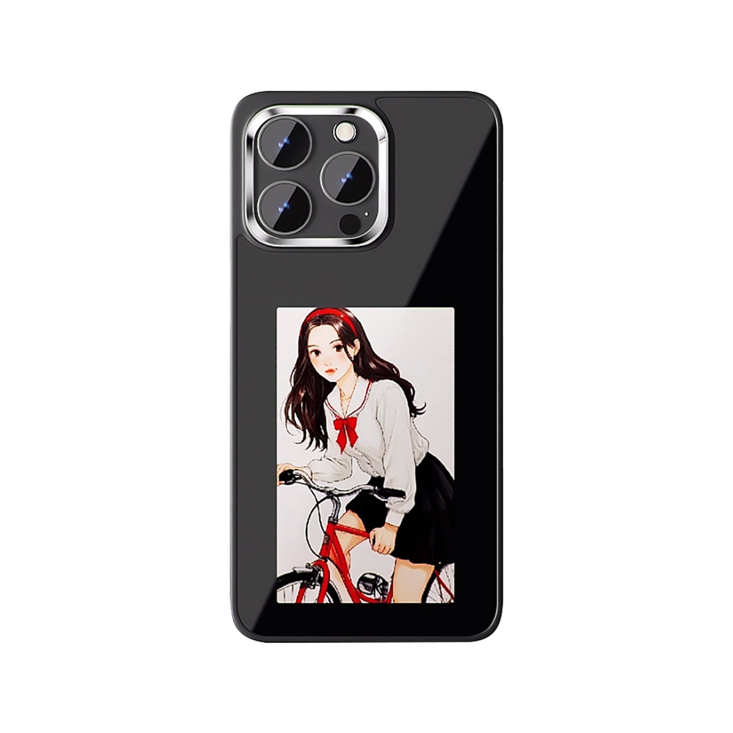The latest AI ink screen iPhone case in 2025, iPhone 16 pro 4-color HD 4.0-inch large screen, built-in lens holder, the best smart NFC phone case