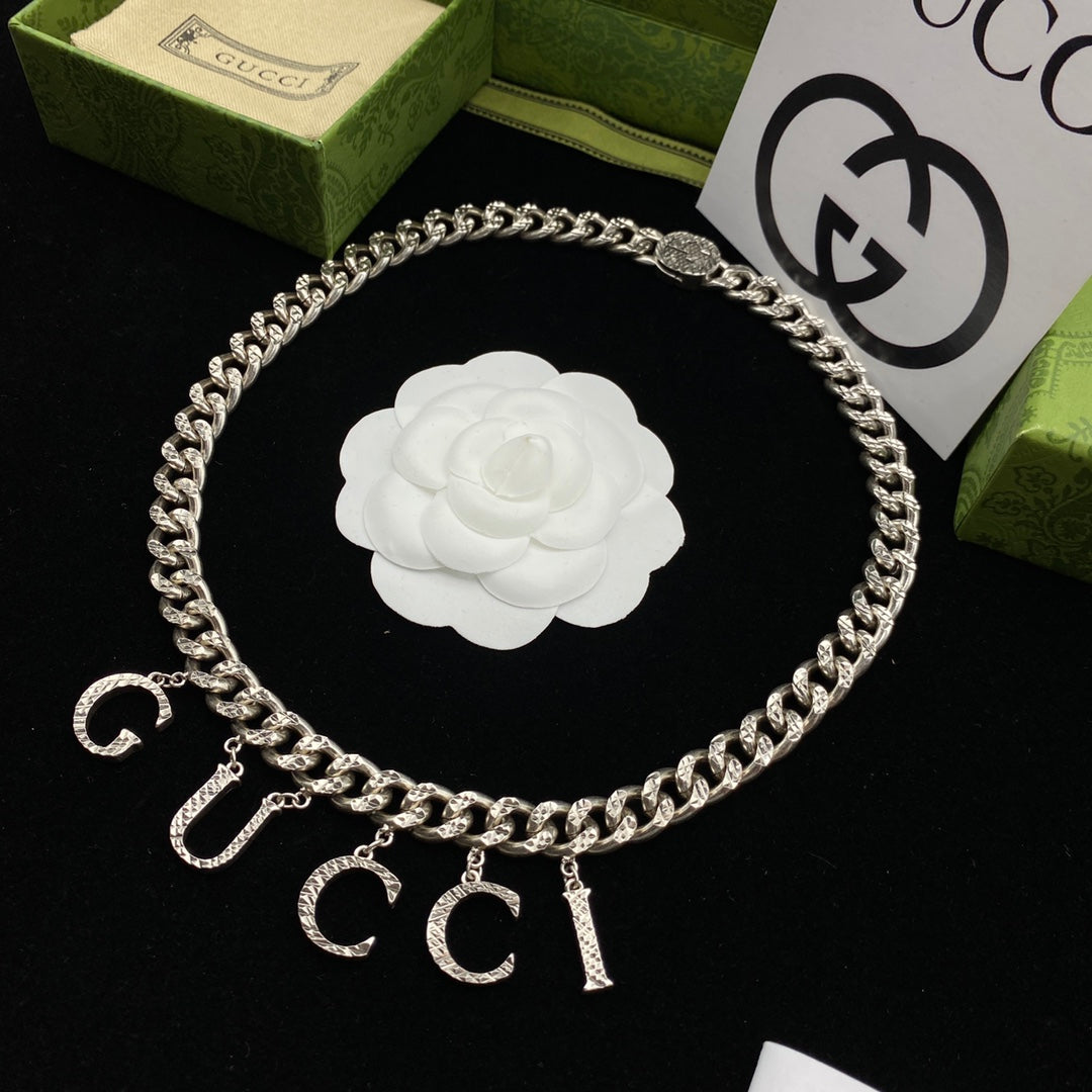 Trendy Punk Style Script Necklace