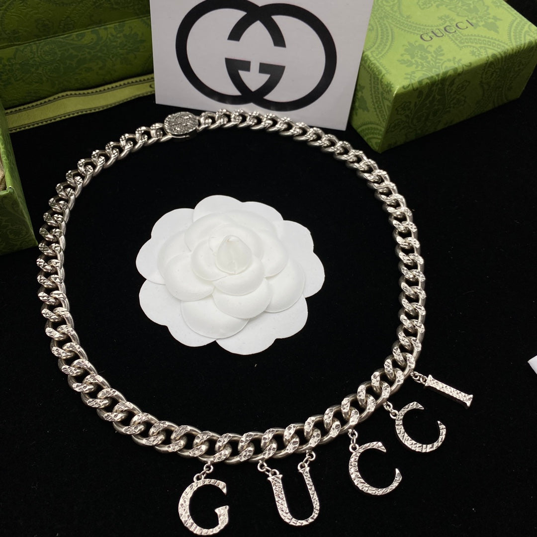 Trendy Punk Style Script Necklace