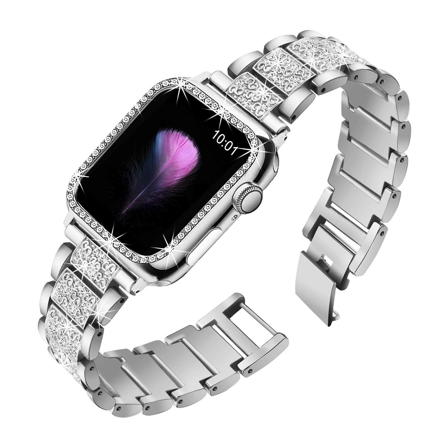 Jueves Compatible for Apple Watch Band with Screen Protector Case