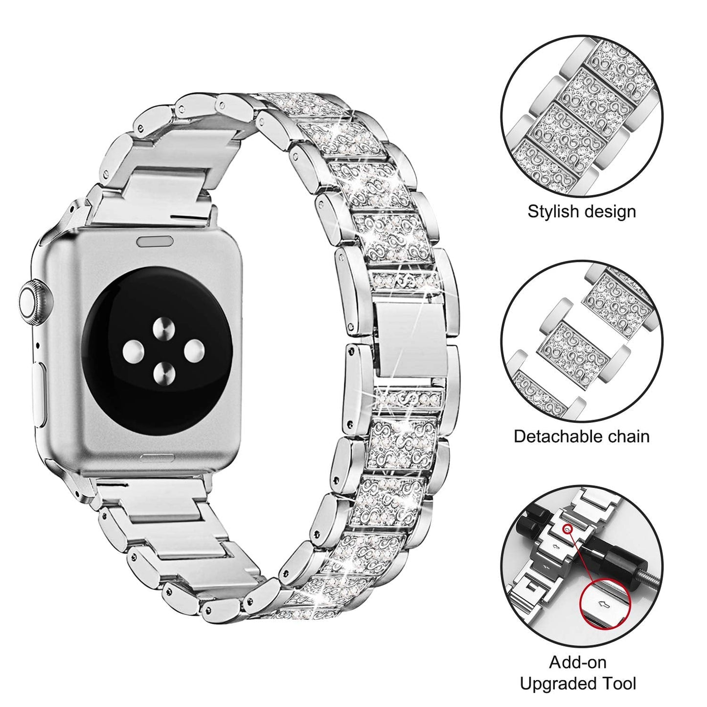 Jueves Compatible for Apple Watch Band with Screen Protector Case