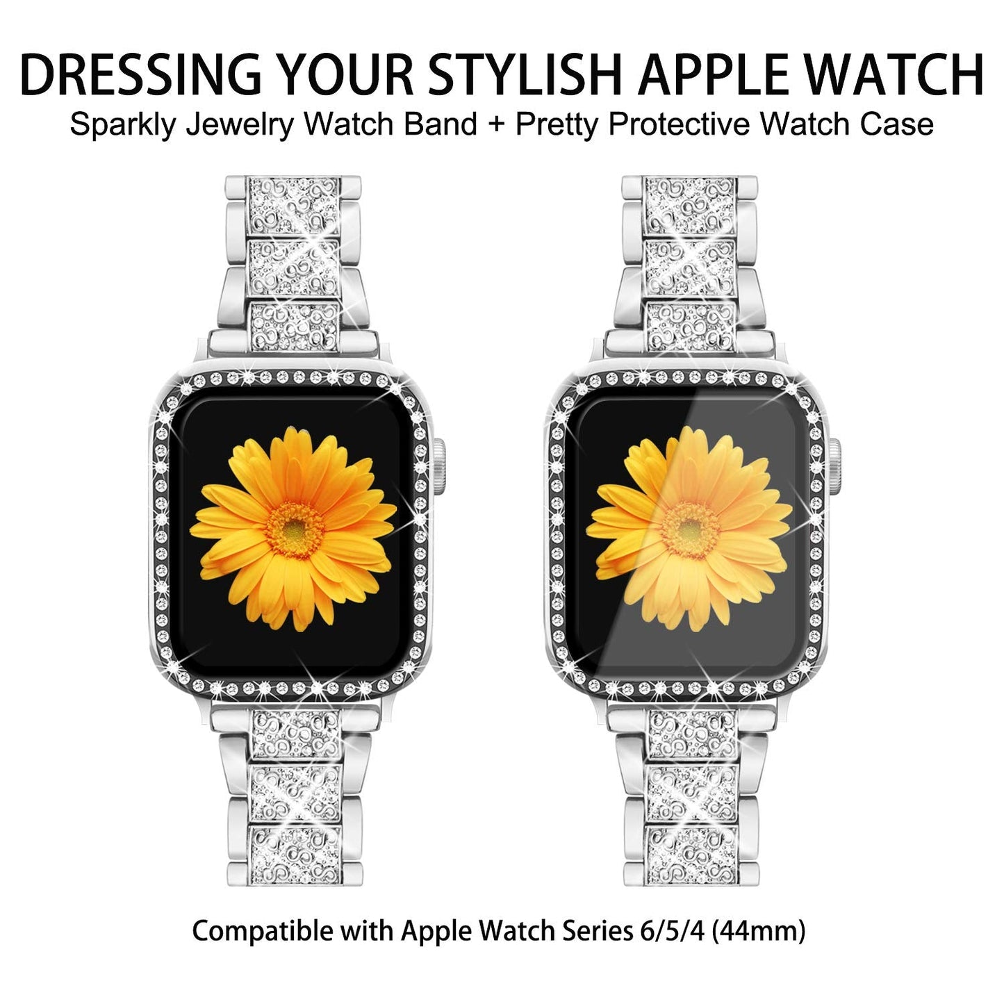 Jueves Compatible for Apple Watch Band with Screen Protector Case