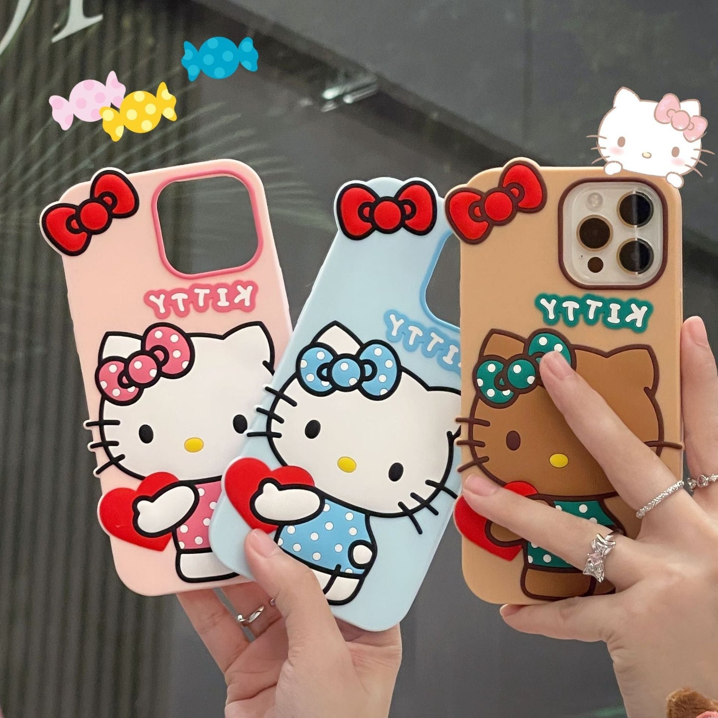 3 Color Cute 3D card case