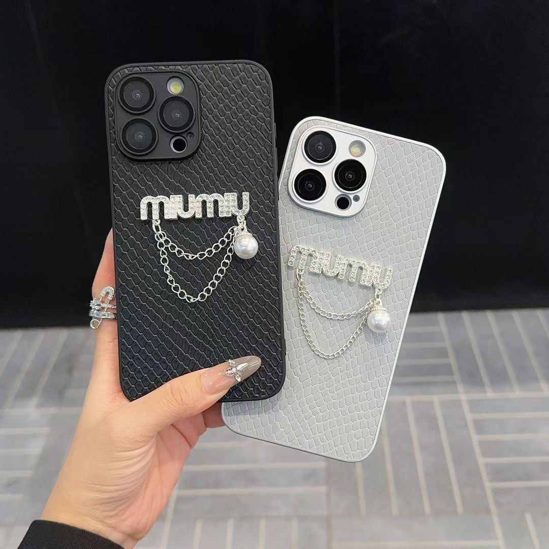 Diamond Pearl Pendant Logo Case