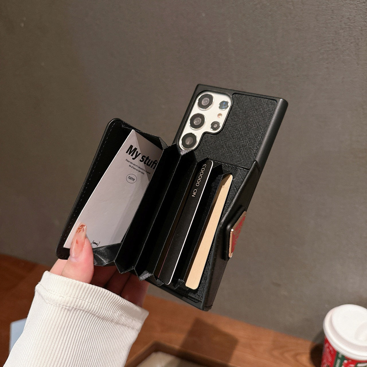 Accordion Page Colorblock Card Holder Samsung Case