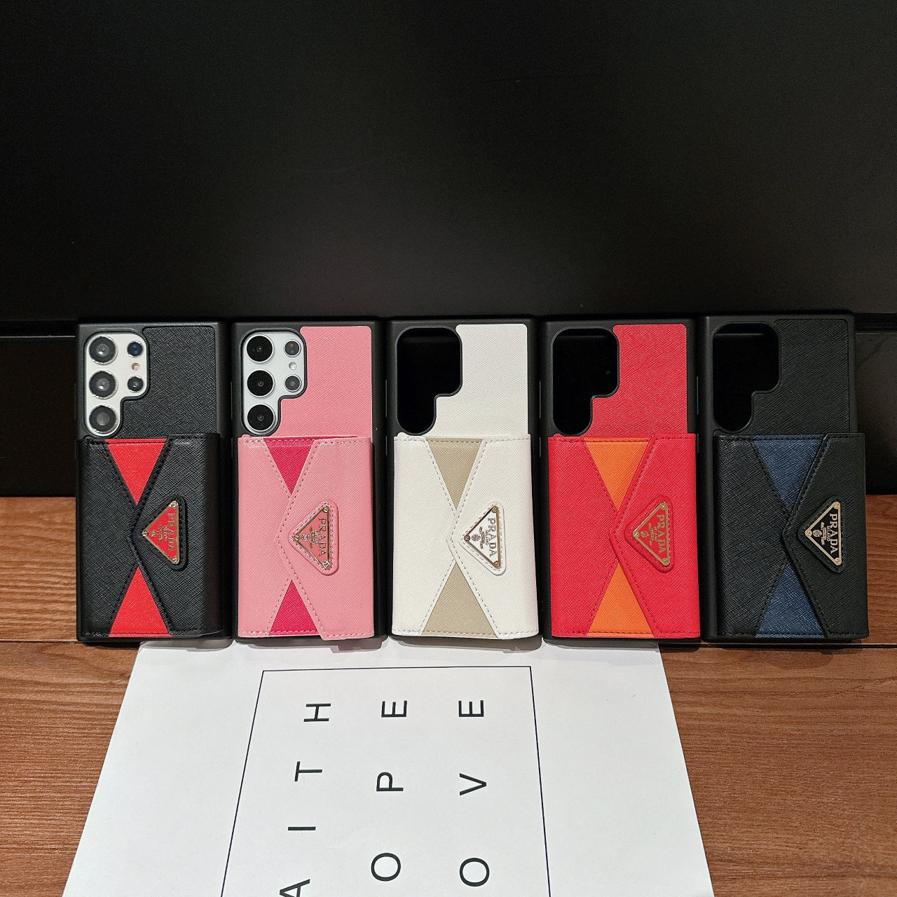 Accordion Page Colorblock Card Holder Samsung Case
