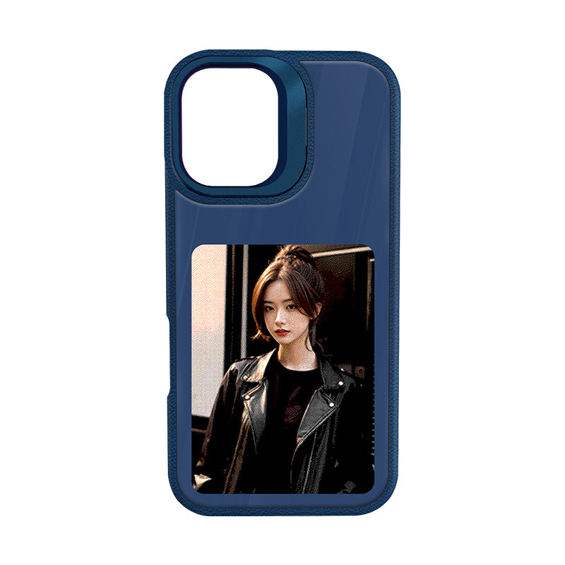 The latest AI ink screen iPhone case in 2025, 4-color HD 4.0-inch large screen, built-in lens holder, the best smart NFC phone case