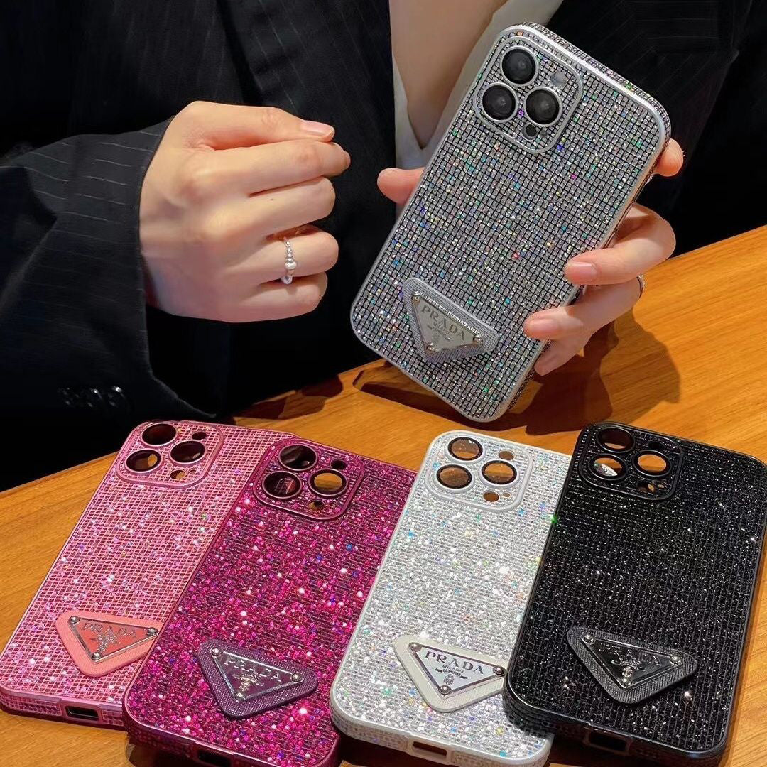 Sparkling Diamond Triangle Logo Case