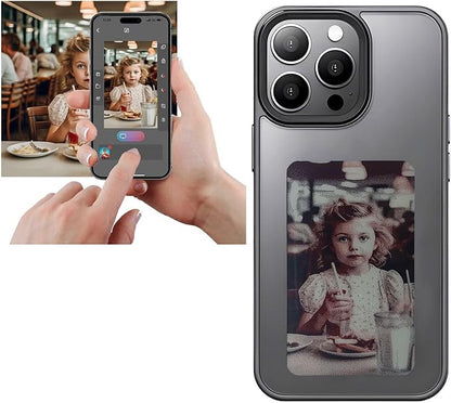DIY E-Ink Phone Case  𝐀𝐏𝐏 Operation Smart Photo Rear Projection Customiza Phone Case Instantly Display Photos On The Ink Screen Back Cover Personalize Your Phone case.3.7-inch screen