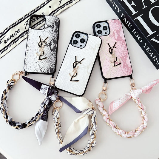 Silk Scarf Chain Snakeskin Pattern Case