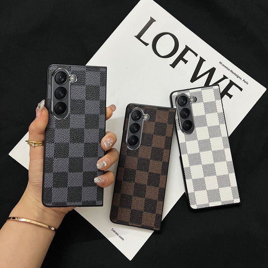 Checkerboard Leather Fold Case