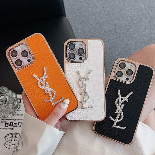 Electroplating Crocodile Pattern Leather Case