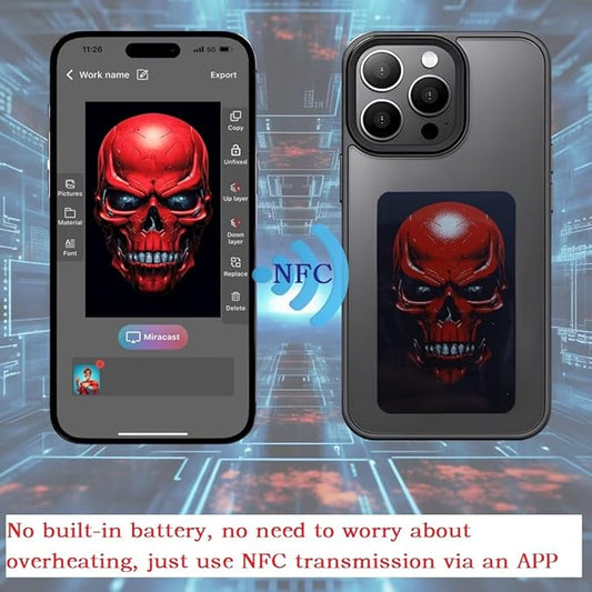 DIY E-Ink Phone Case  𝐀𝐏𝐏 Operation Smart Photo Rear Projection Customiza Phone Case Instantly Display Photos On The Ink Screen Back Cover Personalize Your Phone case.3.7-inch screen
