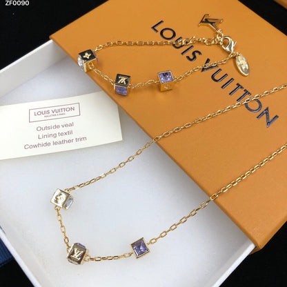 Diamond Geometric Bracelet and Necklace