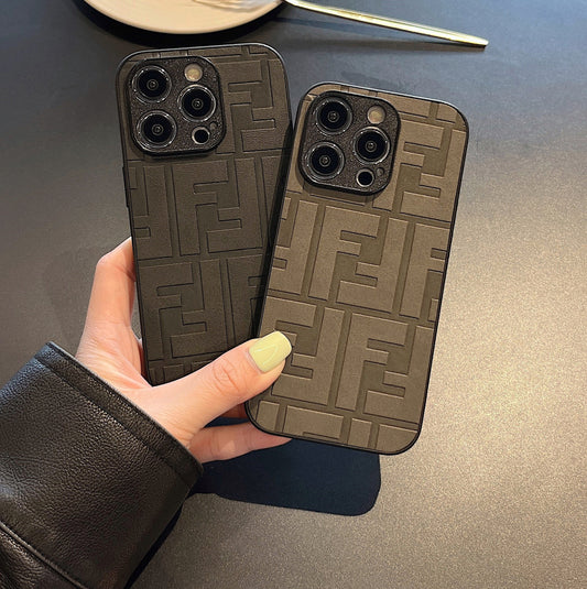 Embossed leather F case