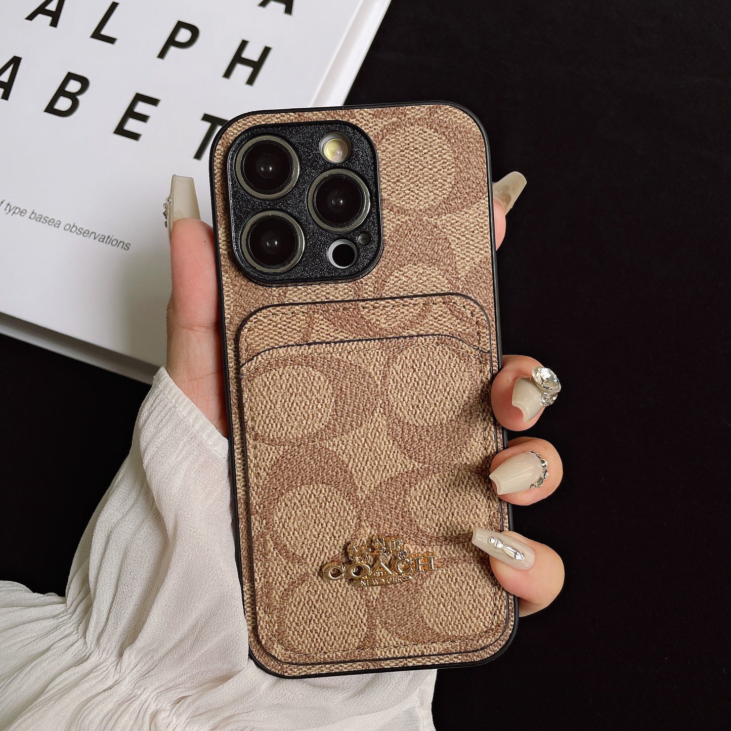 Classic Trendy Card Slot Embossed Case