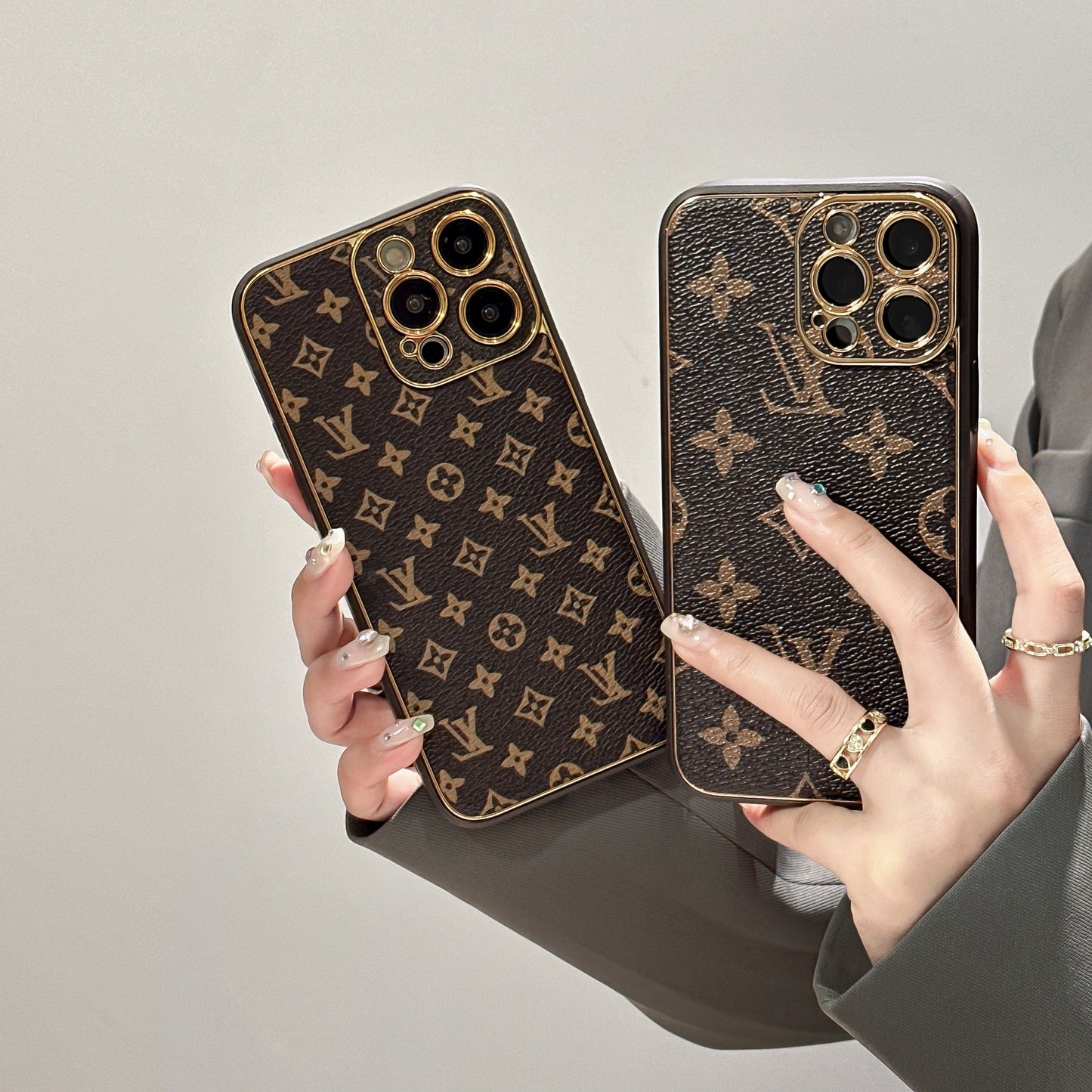 Electroplating Full Cover Leather Embossed Case