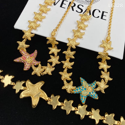 Diamond Starfish Pendant Necklace