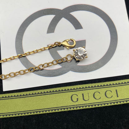 Colorful Diamond Alphabet Pendant Necklace