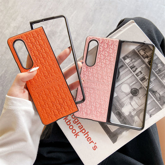Leather Retro Embossed Fold Case