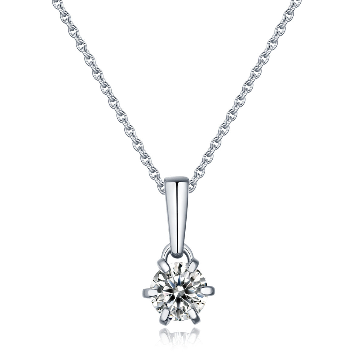 925 silver inlaid moissanite water drop necklace six-claw pendant collarbone chain