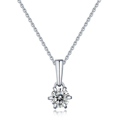 925 silver inlaid moissanite water drop necklace six-claw pendant collarbone chain