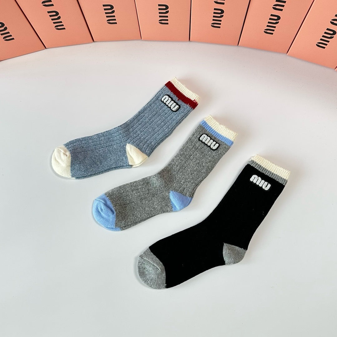 New mid to long length jewelry stacking socks! a box of three pairs