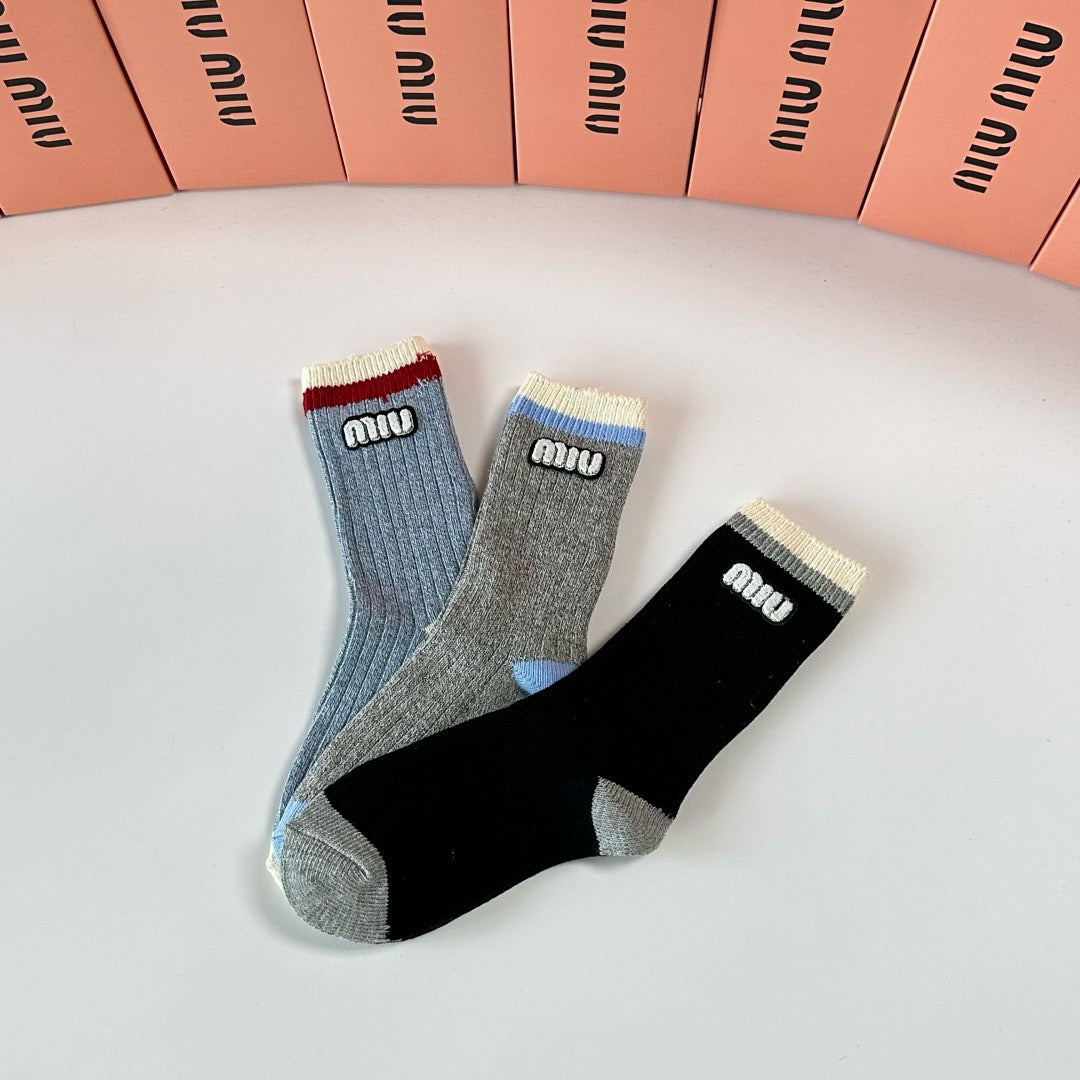 New mid to long length jewelry stacking socks! a box of three pairs