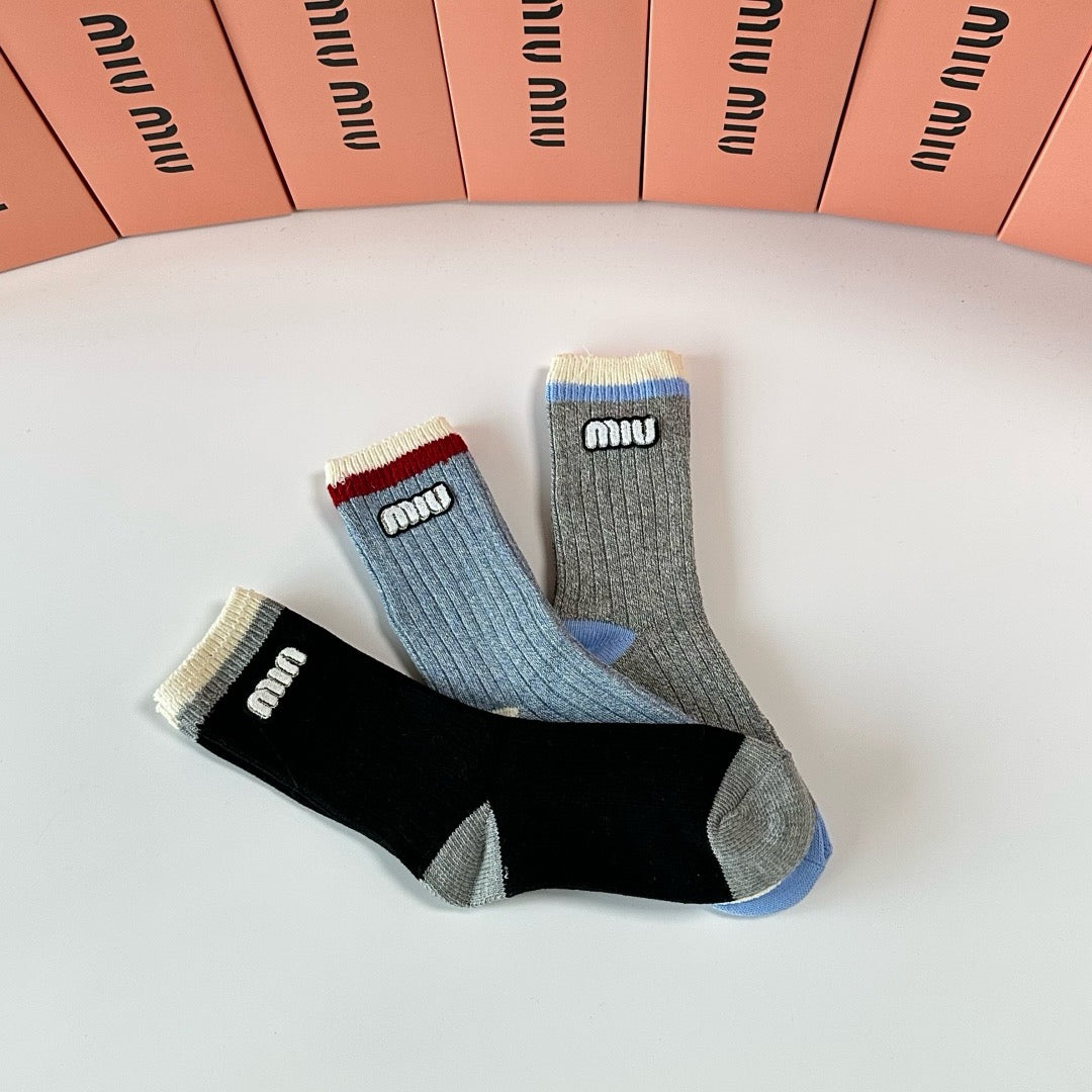 New mid to long length jewelry stacking socks! a box of three pairs