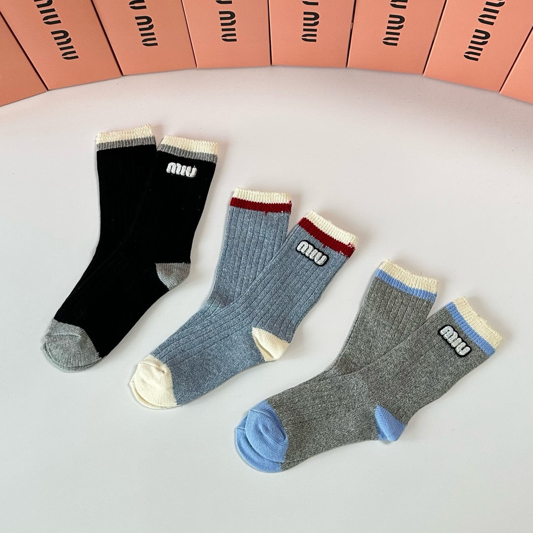 New mid to long length jewelry stacking socks! a box of three pairs