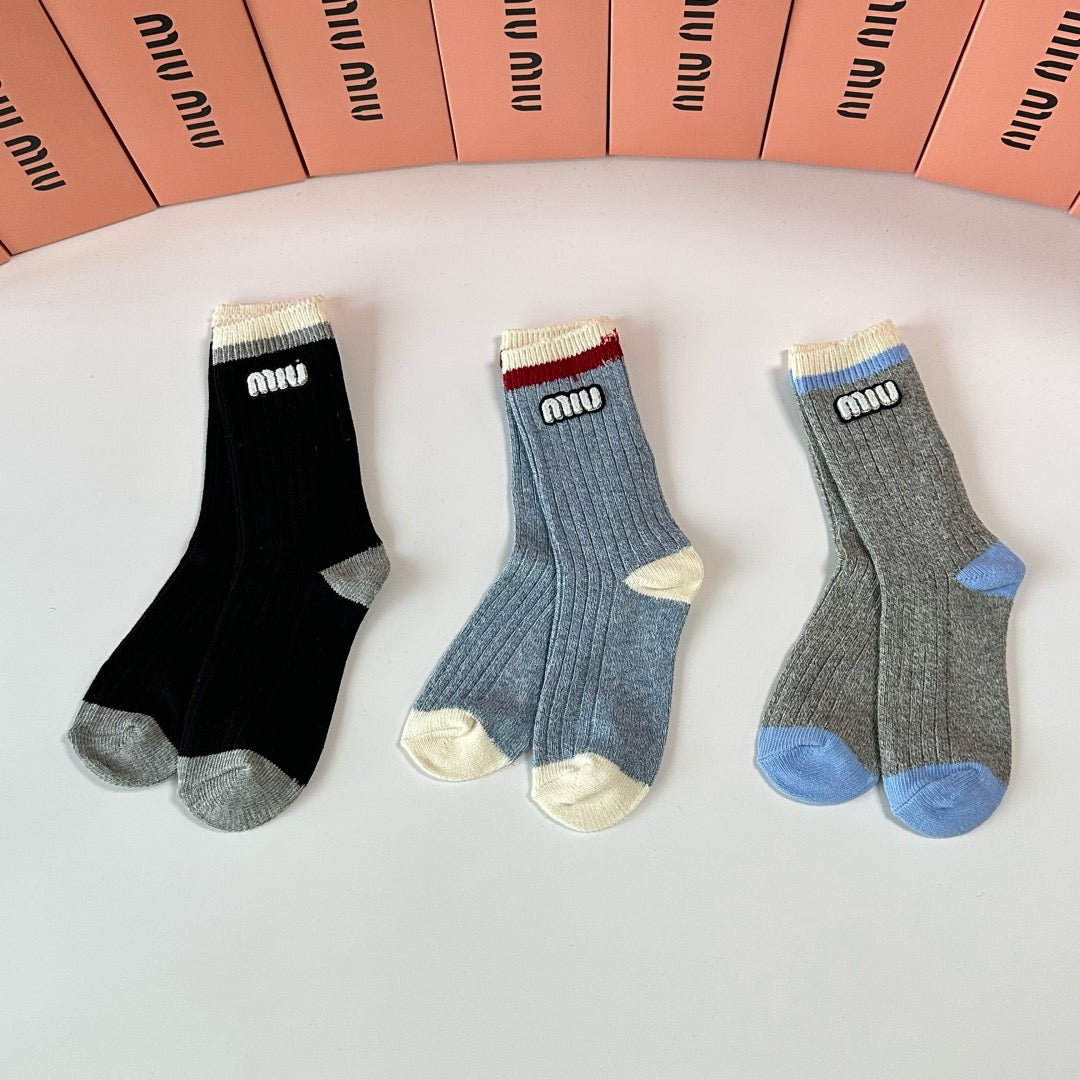 New mid to long length jewelry stacking socks! a box of three pairs