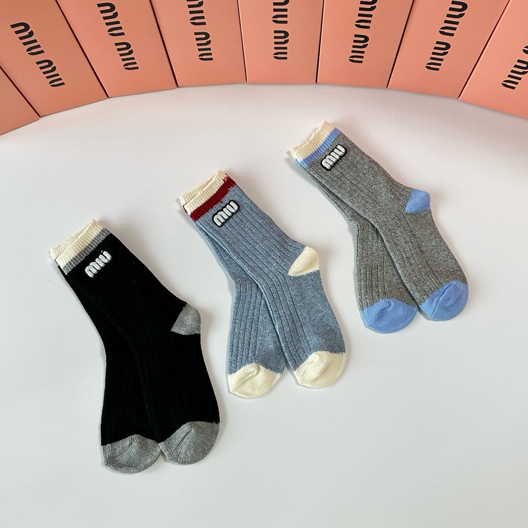New mid to long length jewelry stacking socks! a box of three pairs