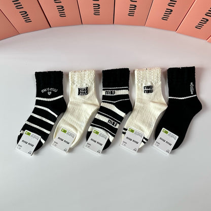 New Classic Medium and Long Stocking Stacked Socks