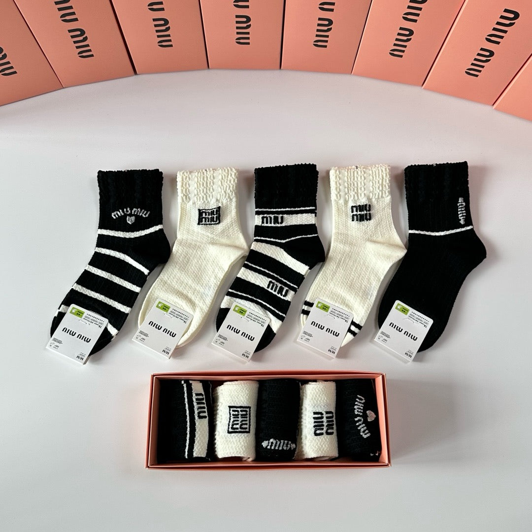 New Classic Medium and Long Stocking Stacked Socks