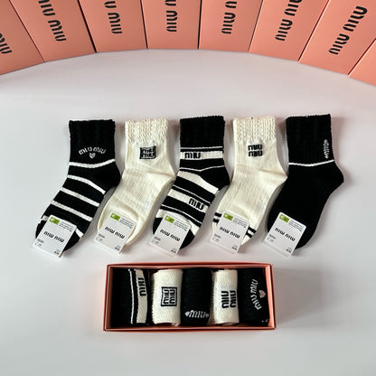 New Classic Medium and Long Stocking Stacked Socks