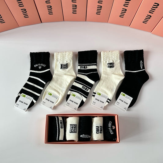 New Classic Medium and Long Stocking Stacked Socks