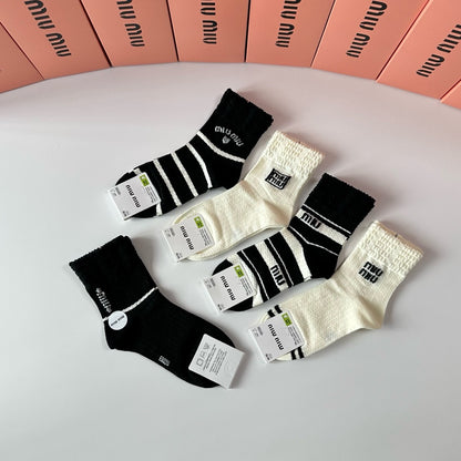 New Classic Medium and Long Stocking Stacked Socks