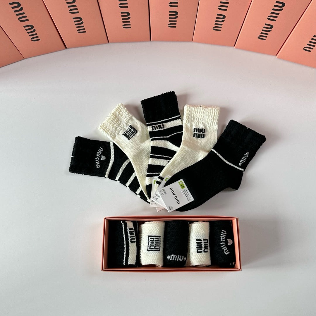 New Classic Medium and Long Stocking Stacked Socks