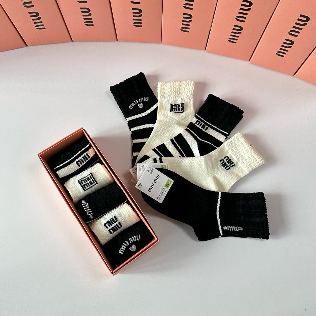 New Classic Medium and Long Stocking Stacked Socks