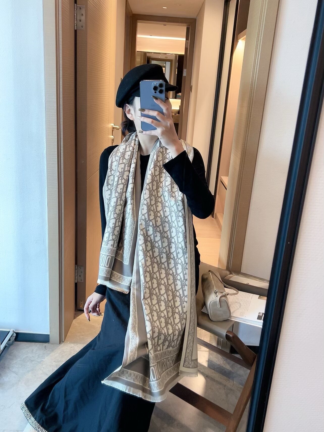 Big square scarf, scarf, shawl, blanket, three uses