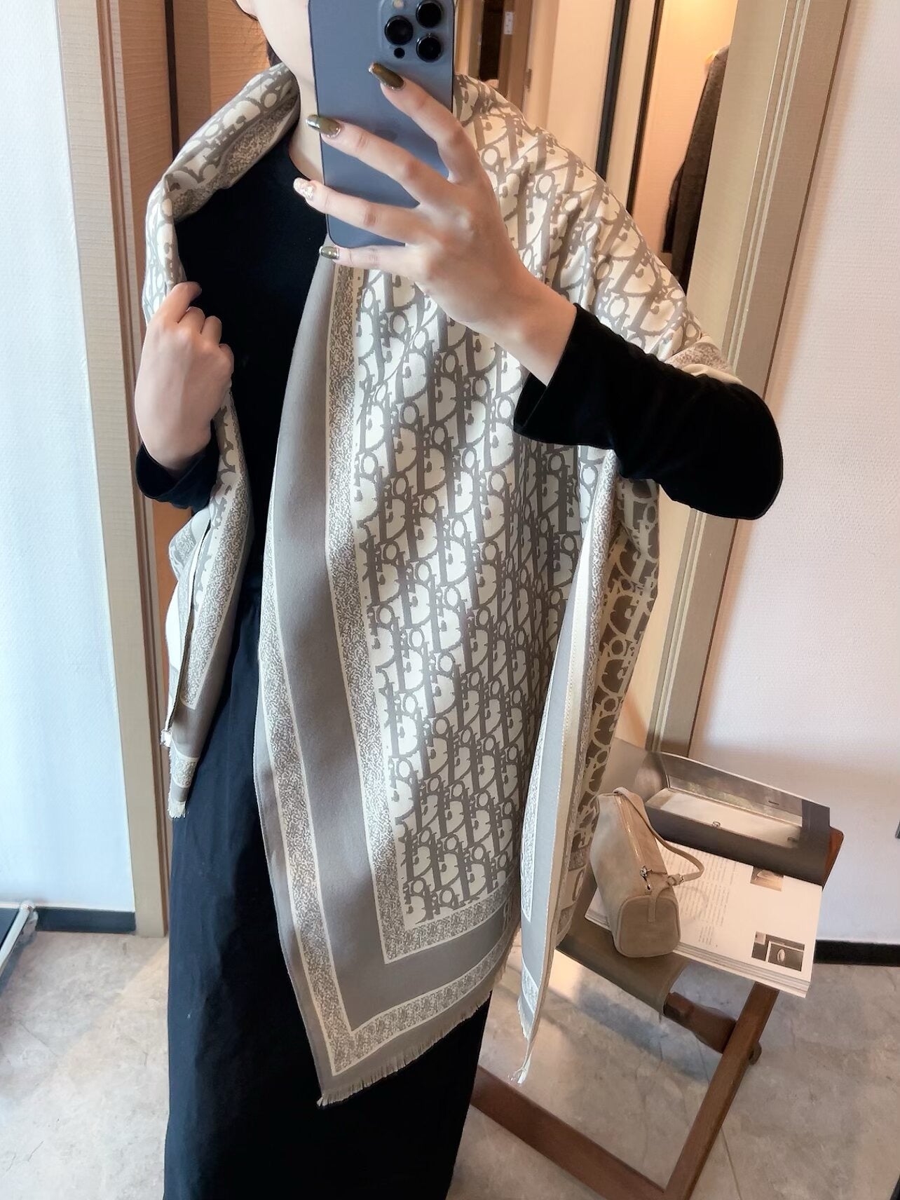 Big square scarf, scarf, shawl, blanket, three uses