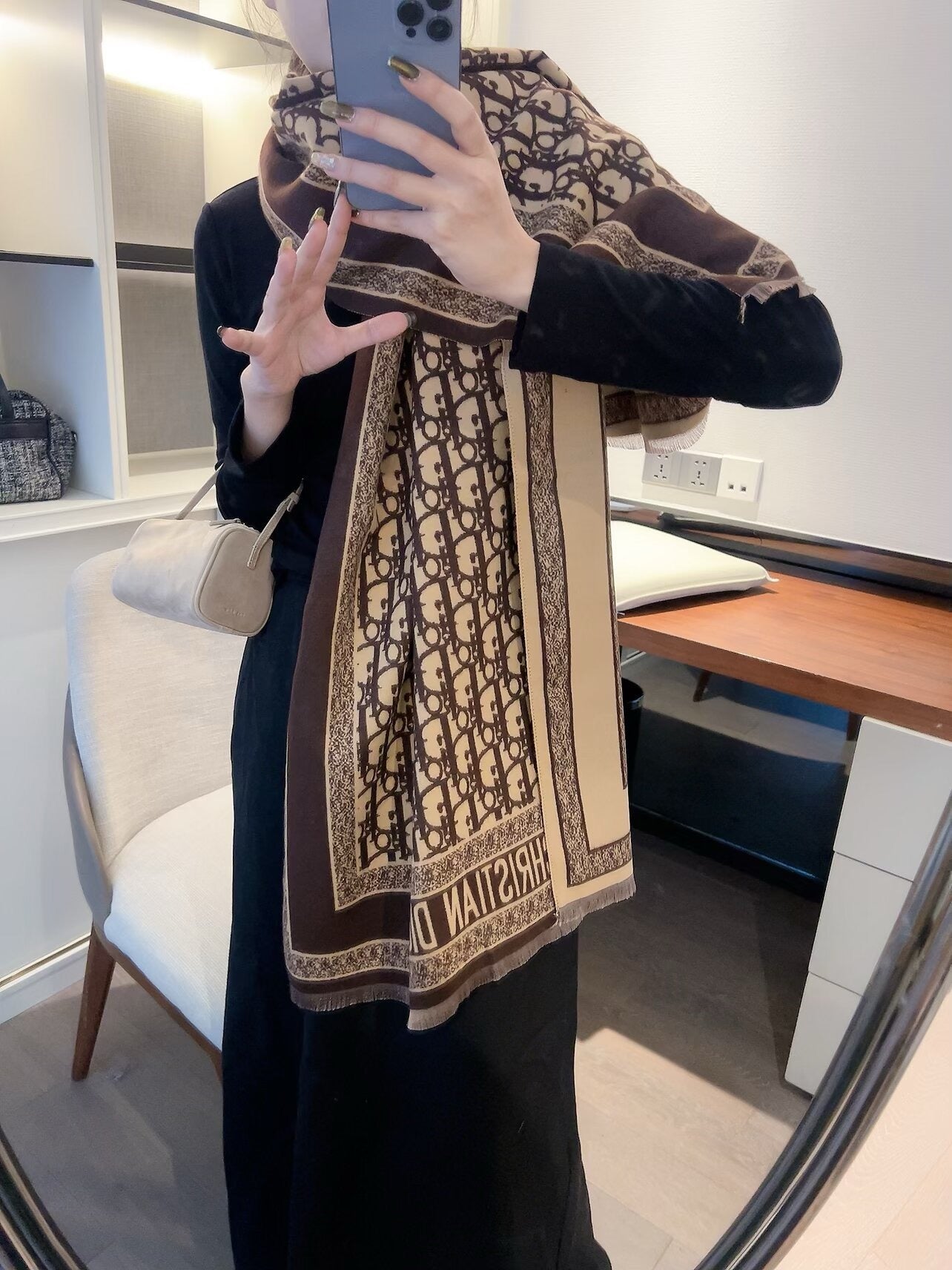 Big square scarf, scarf, shawl, blanket, three uses