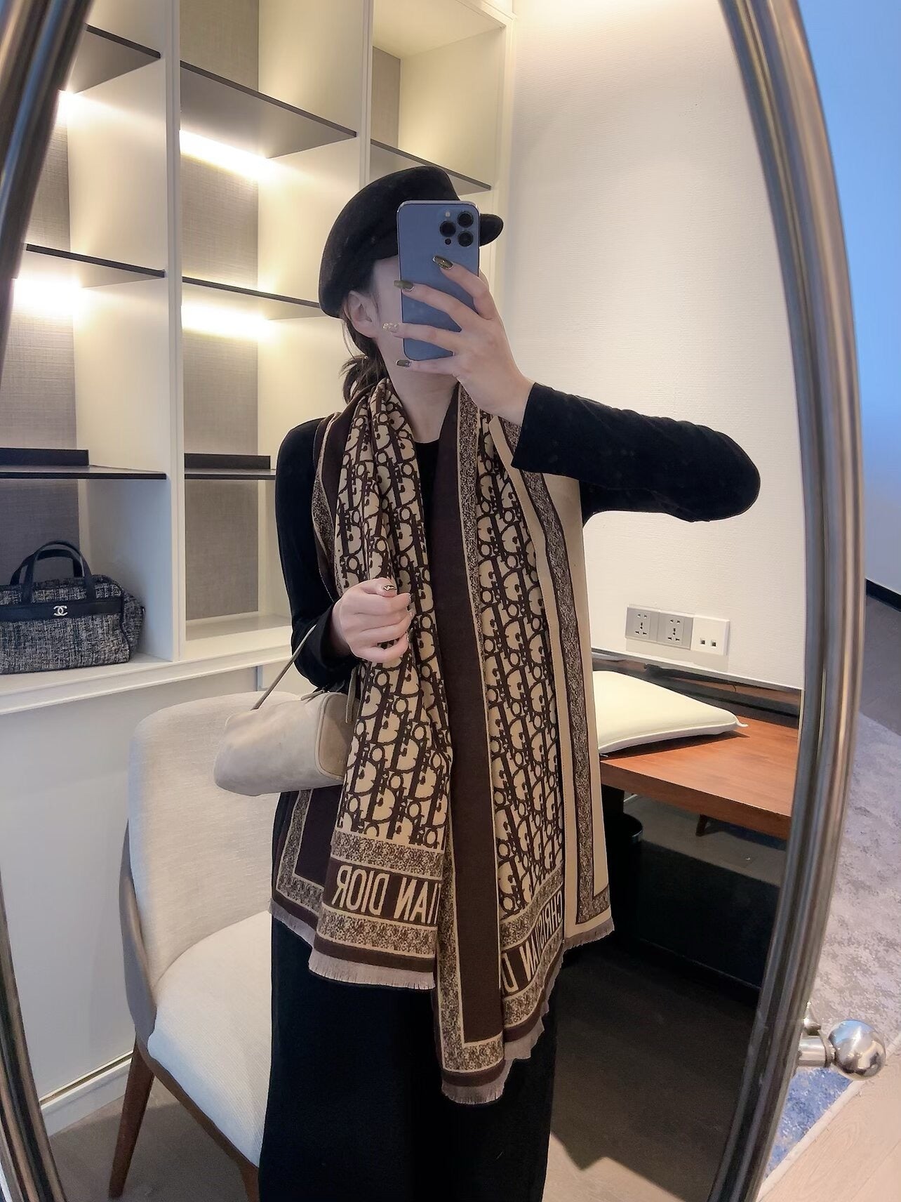 Big square scarf, scarf, shawl, blanket, three uses